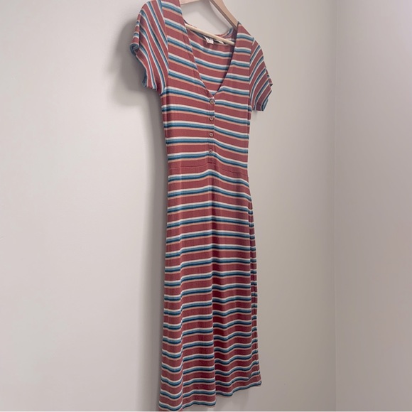 Roxy, rust blue white and orange striped dress in XS - Picture 12 of 13
